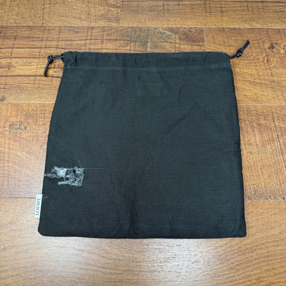 LOEWE Black Canvas Yellow Floral Tulip Drawstring Pouch Bag FLAWED - Picture 4 of 16